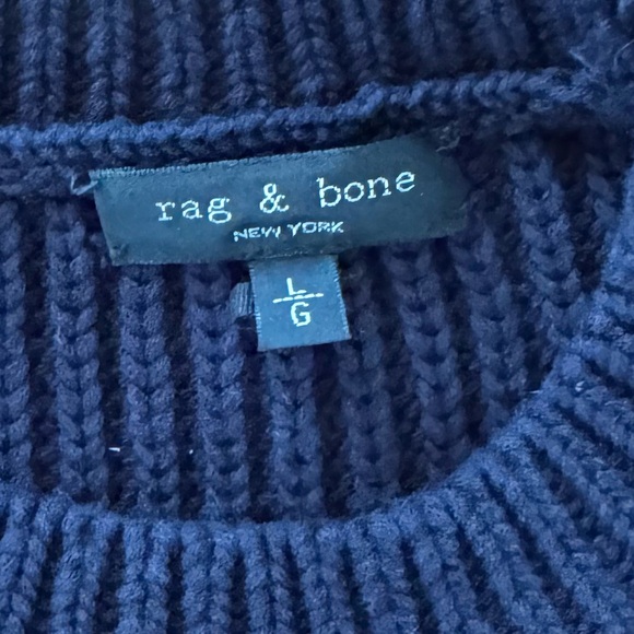 RAG & BONE Leon Oversized Striped Ribbed Cotton-Blend Sweater - Picture 5 of 7